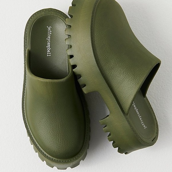 Jeffrey Campbell Shoes - Jeffrey Campbell Olive Green Lug Sole Platform Clogs